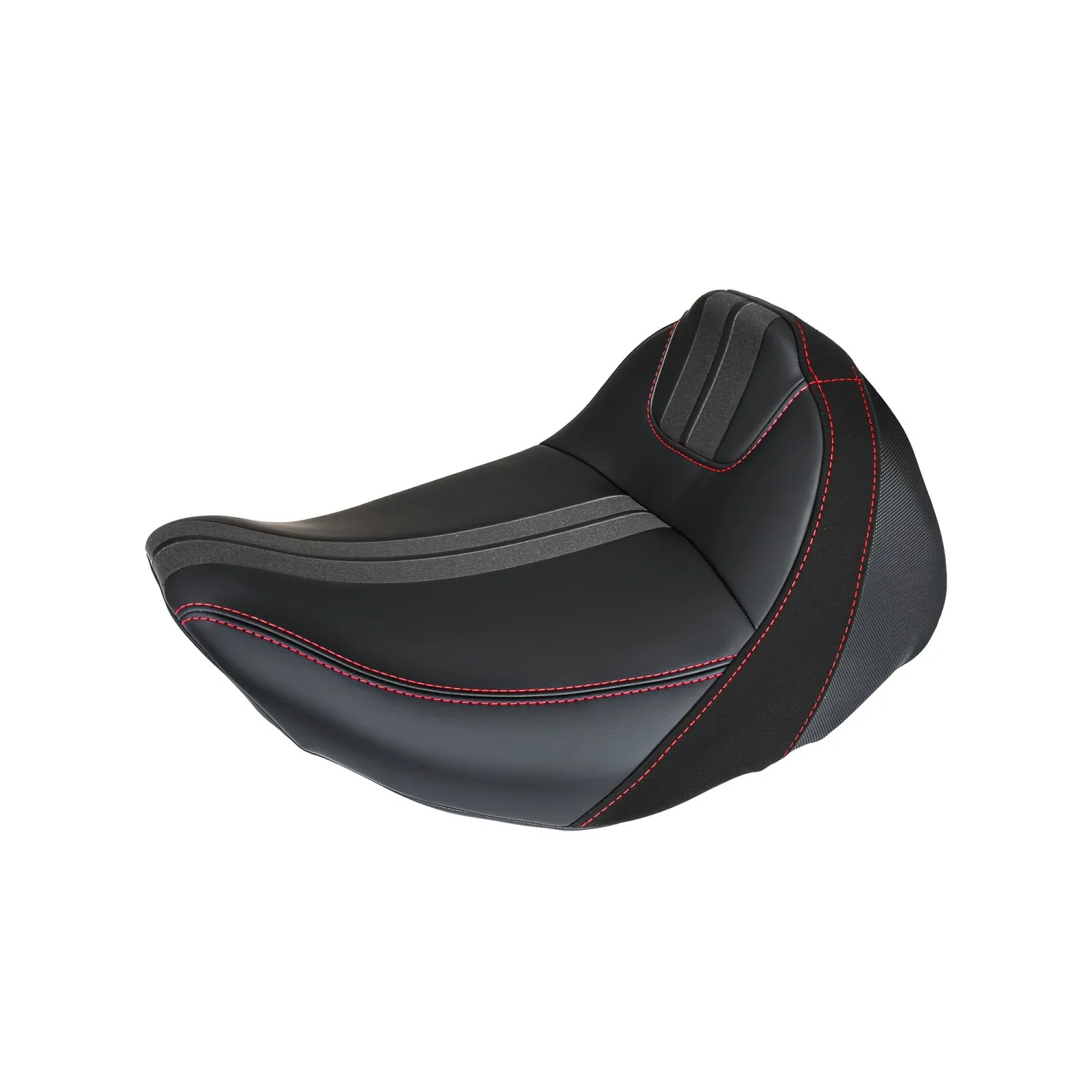 

CVO Style Sole Seat Red Stitch Comfort Driver Cushion for Harley Touring 2023.5-2026 Motorcycle