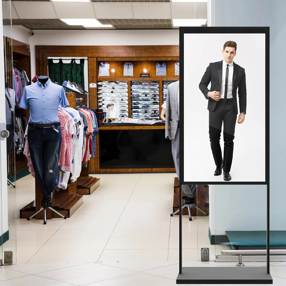 High Brightness Indoor Double-Sided Digital Billboard Display Window Glass-Fronted for Shopping Malls Retail Stores Education