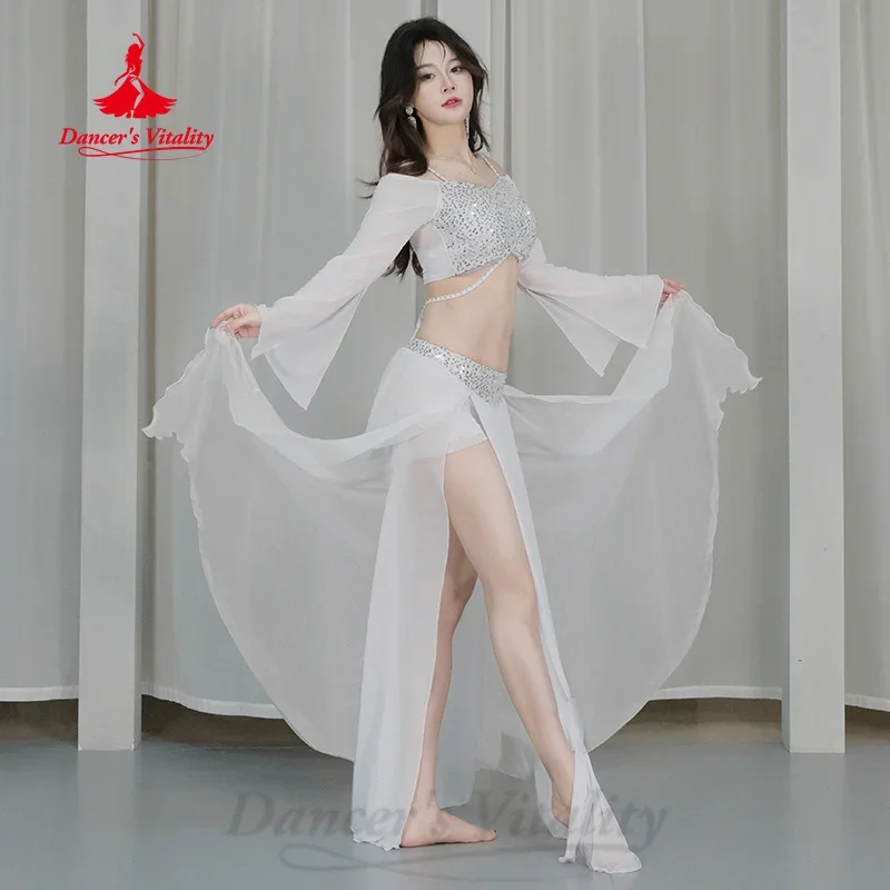 Belly Dancing Practice Clothes for Women\'s Comfortable Lightweight Mesh Sequin Set Girls\' Oriental Dance Performance Costumes