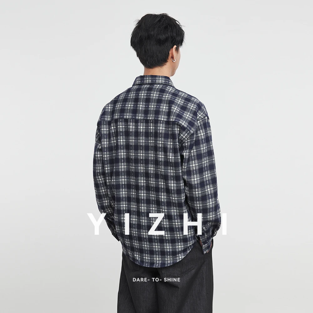 Fashion Men's Plaid Shirt 2025 Autumn and Winter New Loose Casual Commuter City Long Sleeve Shirt Men's Casual Tops Jacket