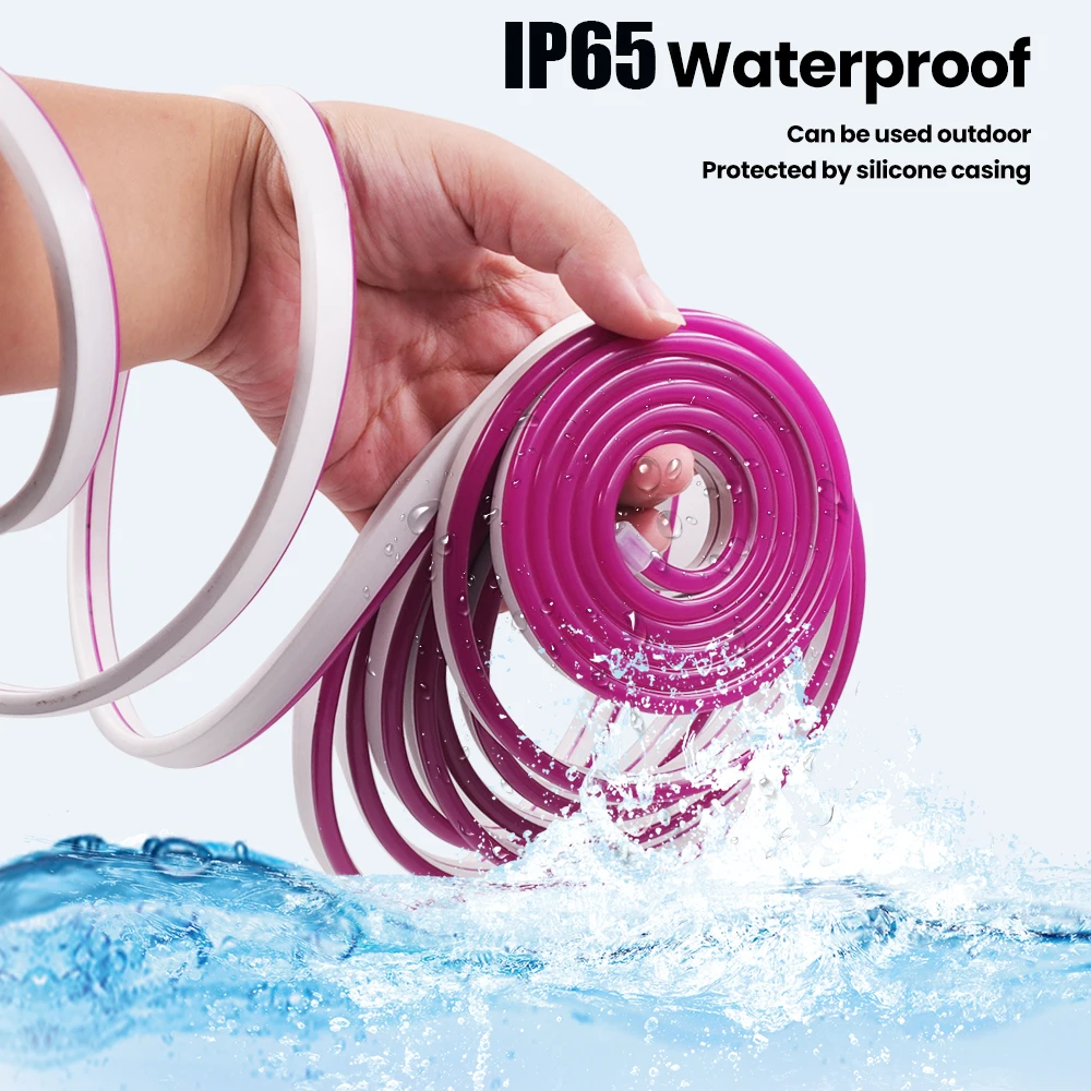 Neon Strip DC 12V IP65 Waterproof 2835 120Leds/M White/Blue/Pink/Yellow/Red/Green Flexible Ribbion Rope LED Strip 0.5M 1M 3M 5M