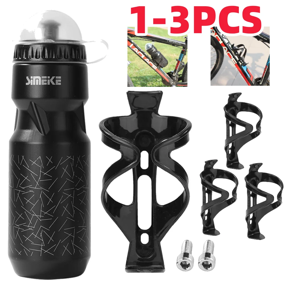1/2/3PCS Lightweight Bike Water Bottle Holder Plastic Carbon Fiber Cage with 750mL Water Bottle for Road Bikes & Mountain Bicycl