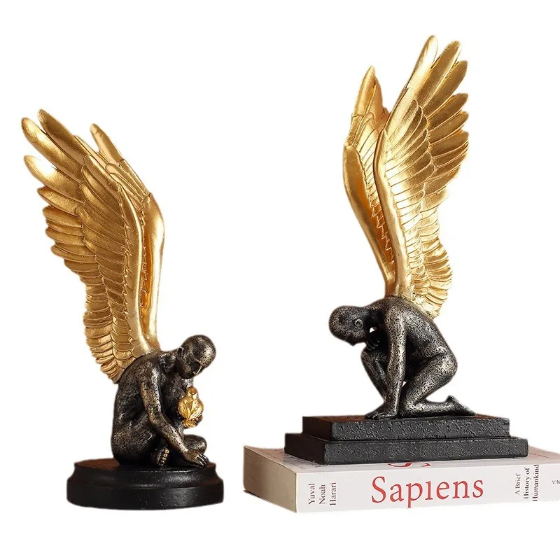 Modern Minimalist Angel Figurine Creative Resin Decor for Living Room TV Stand Entryway Shoe Cabinet Study Home Ornament
