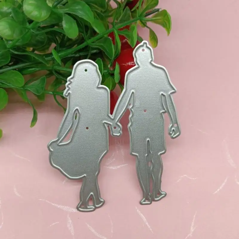 U75C Valentine Cutting Dies Walking Lover Die Cuts สำหรับ DIY Scrapmooking Paper Paper Craft