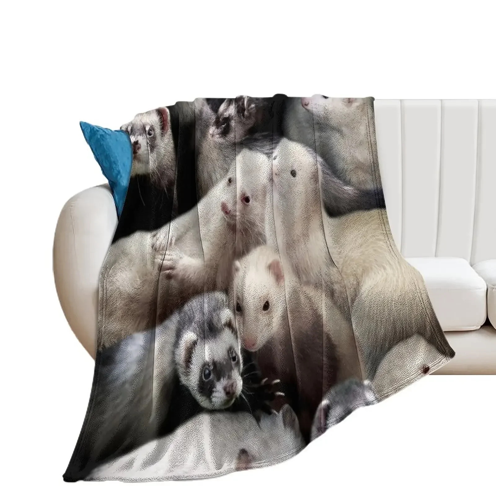 Ferrets Throw Blanket Decorative Beds Personalized Gift Decoratives Blankets