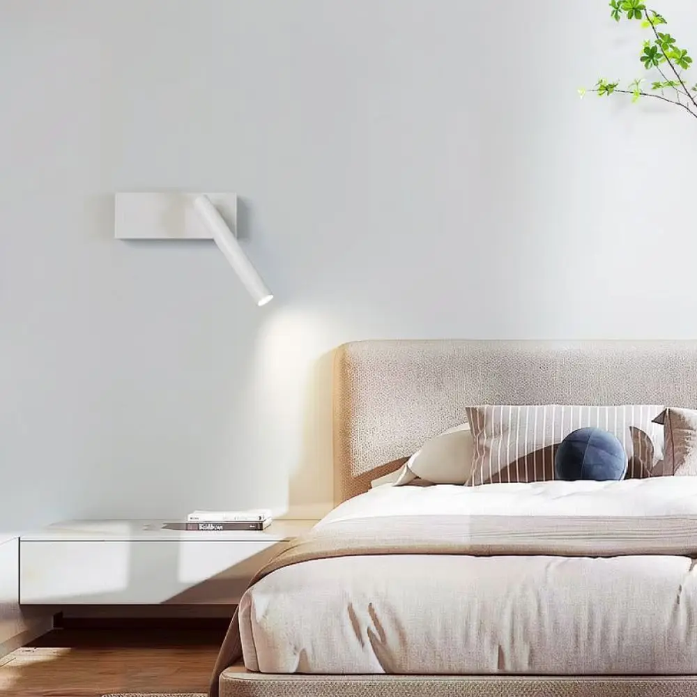 Rotatable LED Wall Lamp Minimalist Bedside Reading Sconce Modern Direct Mount Lighting Fixture For Hotel Home Decor