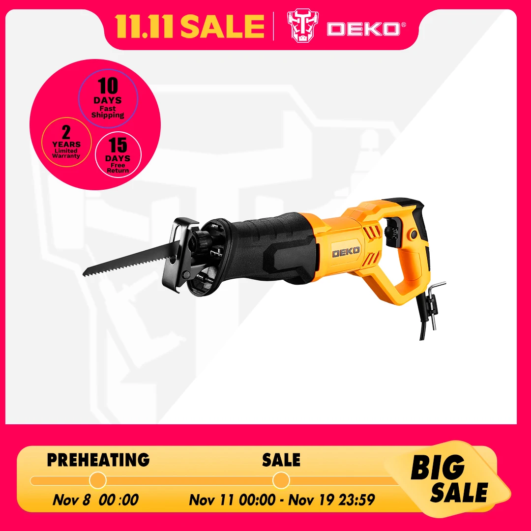 

DEKO NEW DKRS710G20 710W Electric Saw Reciprocating Saw with Saw Blades Jigsaw Chainsaw Tools for Wood DIY Electric Tools