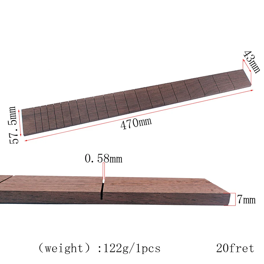 

20 Fret Rosewood Guitar Fingerboard Semi-Finished Fretboard Blank Plate Coffee Durable Eco-Friendly Diy Project High Quality
