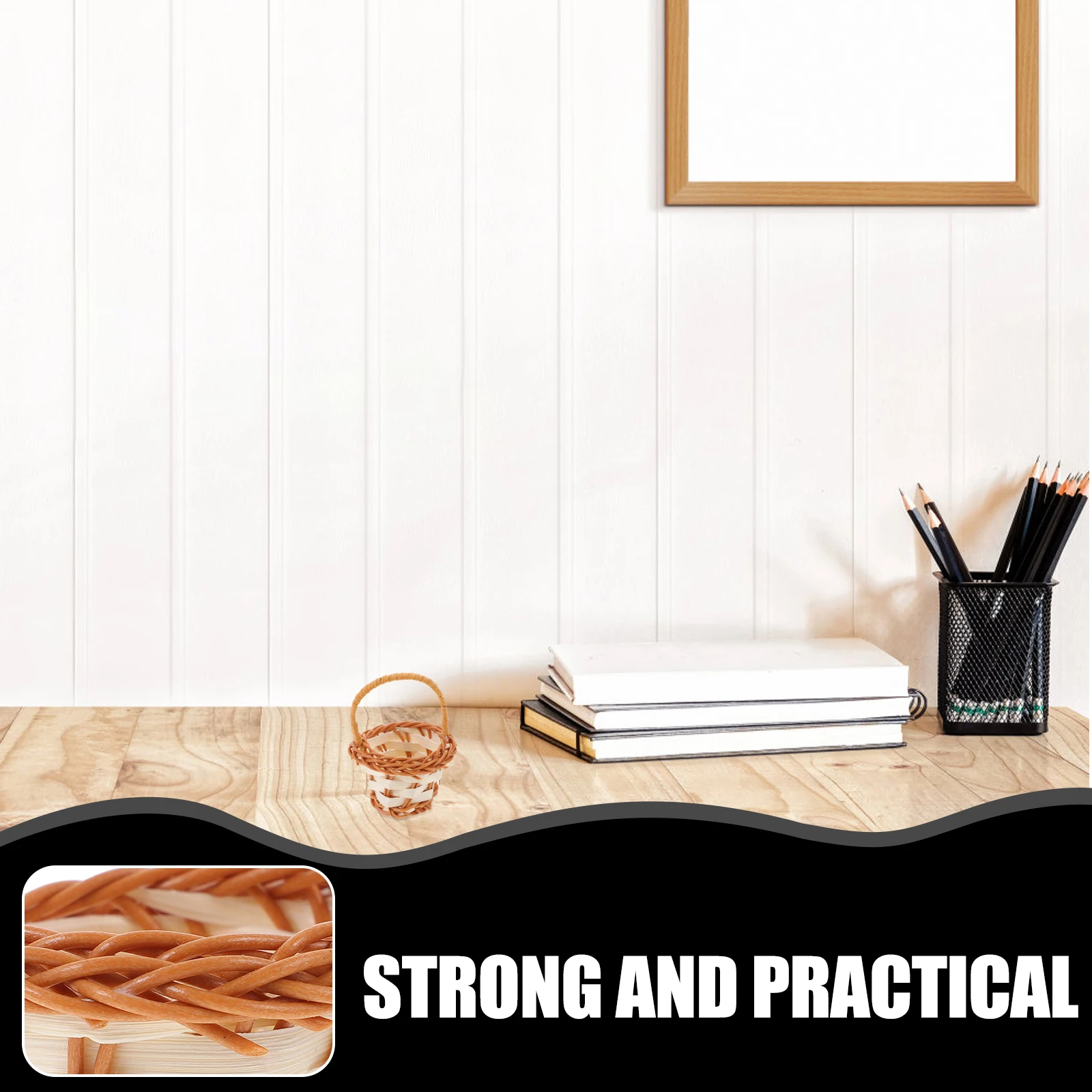 

6pcs Mini Woven Baskets With Handles Small Basket For Flower Petals Jewelry Storage Craft Organizer Desktop Decor Rustic