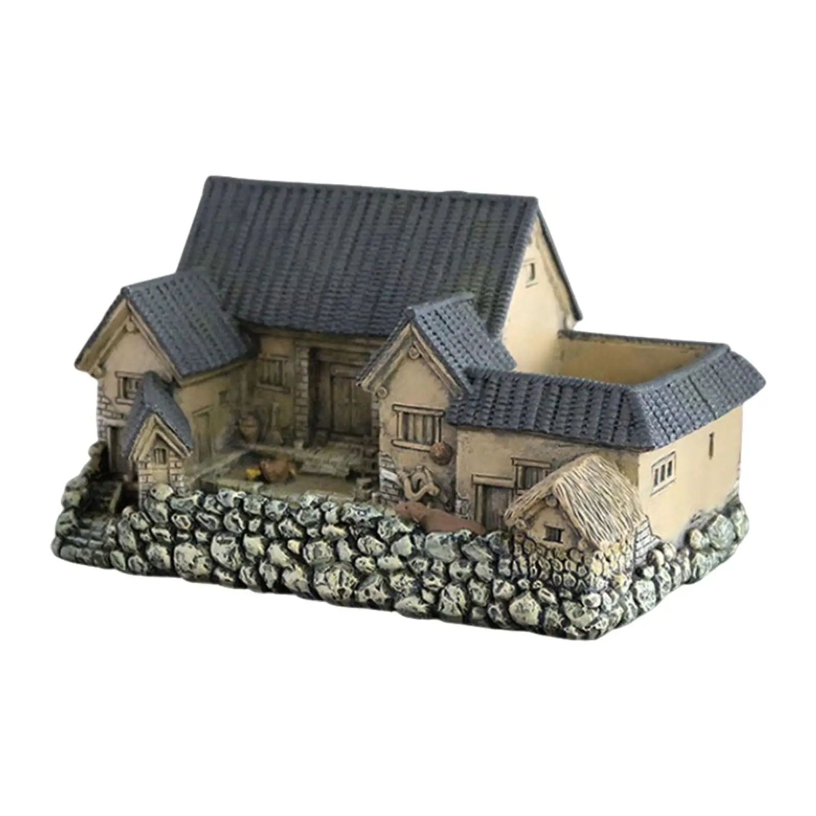 

Micro Houses Sculpture Resin Figurine Flower Pot Decorative Miniature Gardening