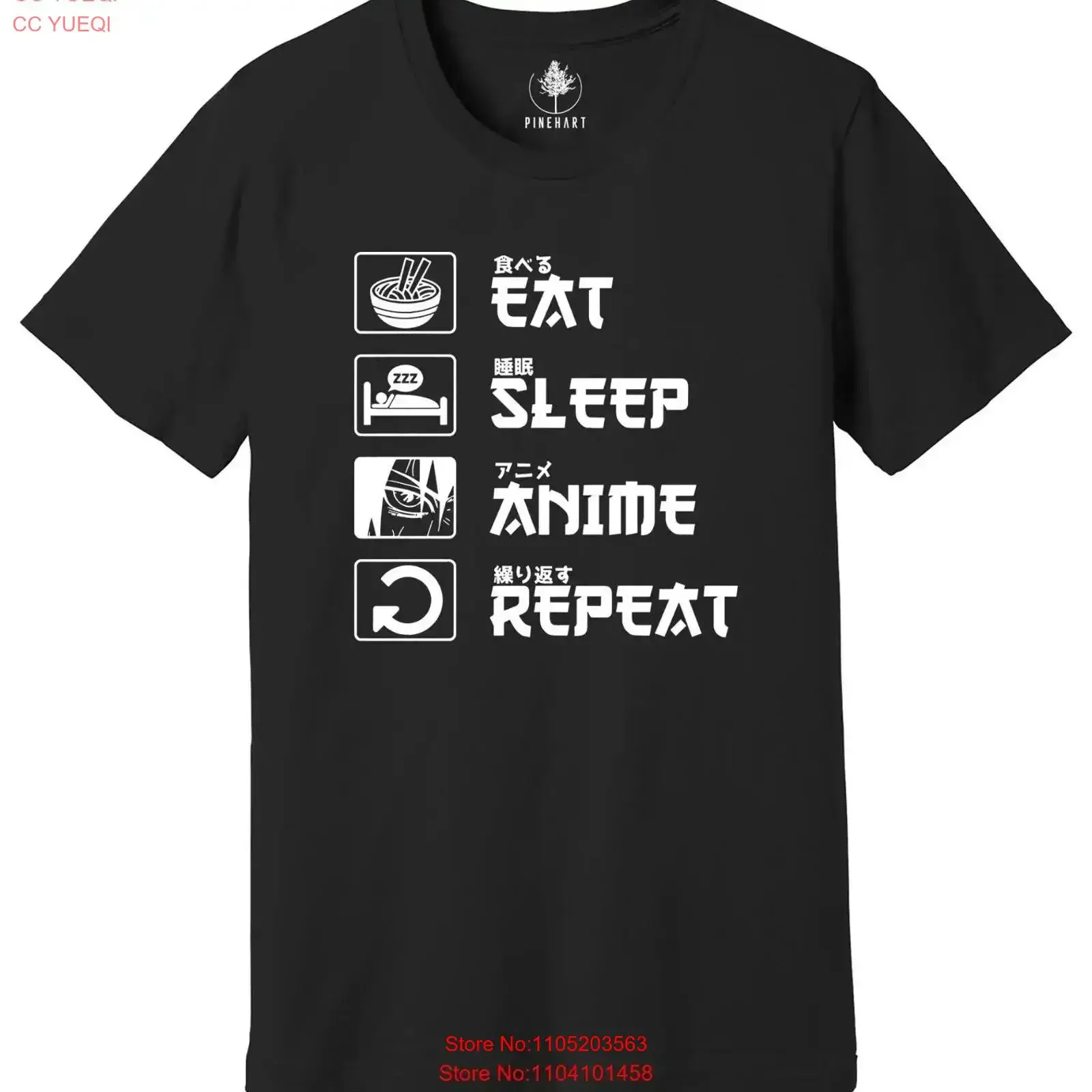 أكل النوم أنيمي تكرار تي شيرت للحبيب كول خمر غسلها لينة أعلى لارتداء اليومي أوم الشارع الشهير موضة الرسم عادية