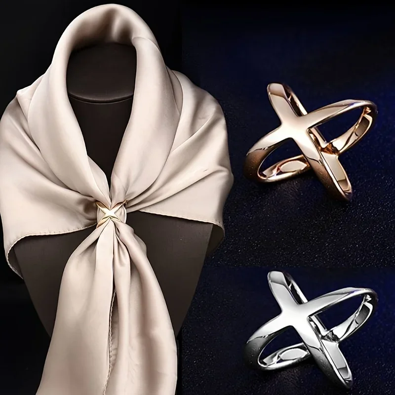 Hot Selling Alloy Scarf Buckle Women Accessories Jewelry Hijab Brooch Pins For Muslim Decorated Solid Color Shawl Clip 2*2cm