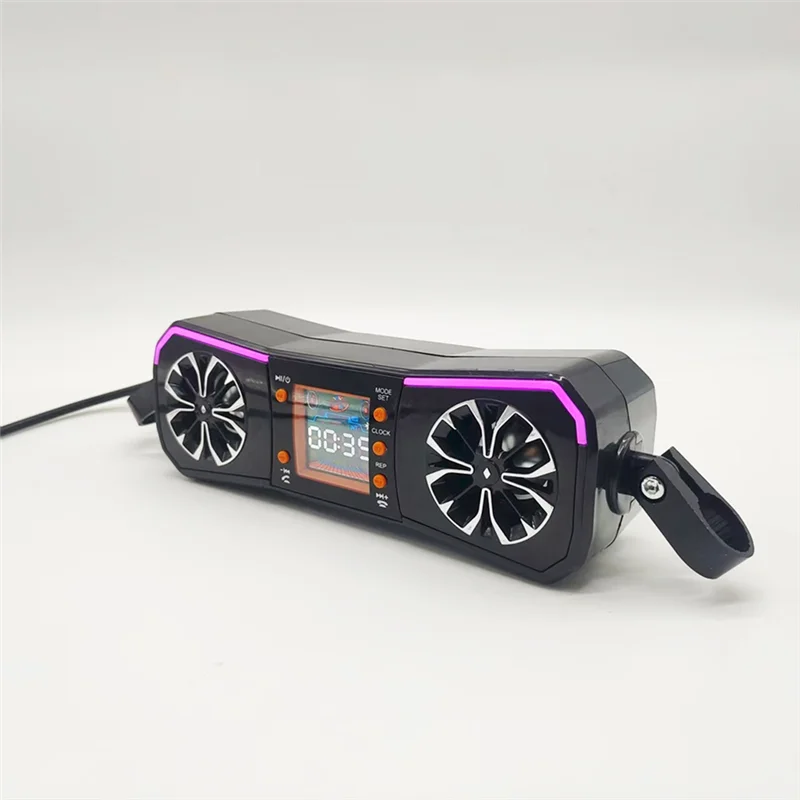 

Speaker Wireless Stereo Audio System For Motorcycles 12V Handlebar Mount MP3 Player AUX-In USB FM Radio Player