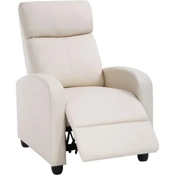 Image Recliner Chair for Living Room Home Theater Seating Single Reclining Sofa Lounge with Padded Seat Backrest (Beige)