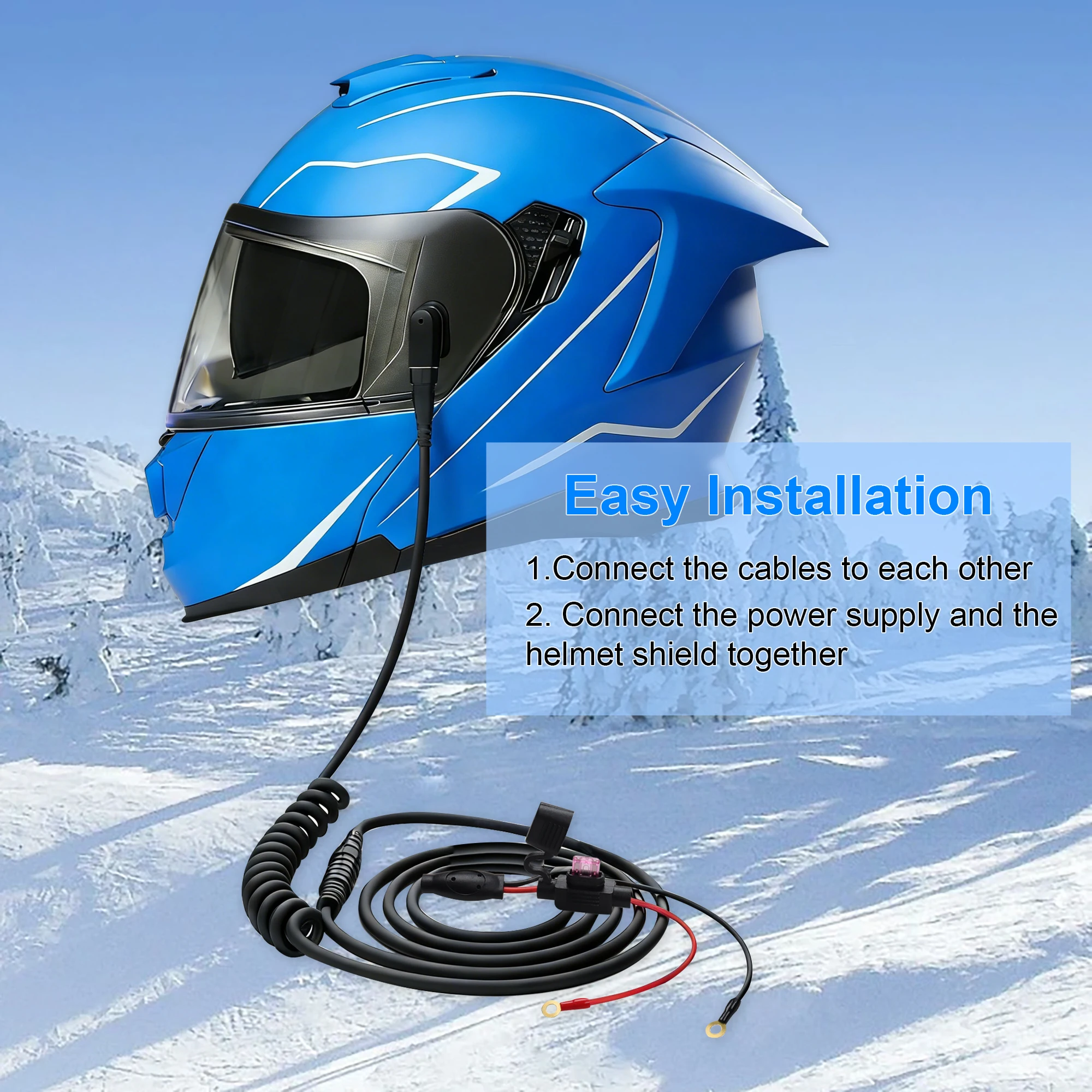 【LANO】 RCA male to male/female, RCA female to Ring terminals Cold-resistant cable for  WINTER Helmet heating film anti-fog visor