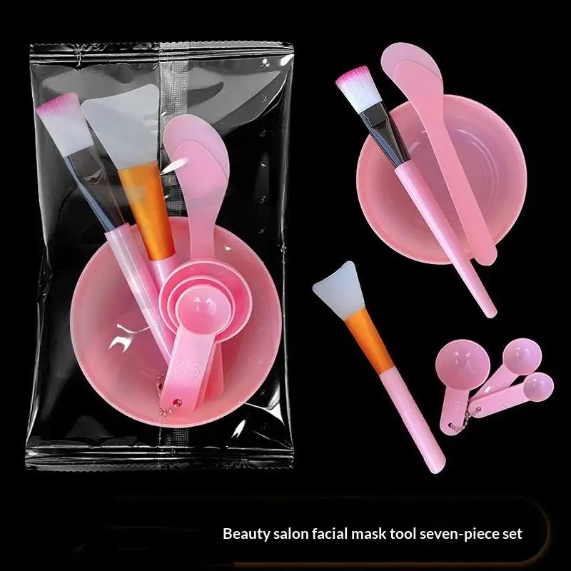 【7Pcs DIY Facemask Mixing Tool Face Mask Mixing Bowl Set Facial Mask Bowl Stick Spatula Silicone Soft Face Brushes Spoons】