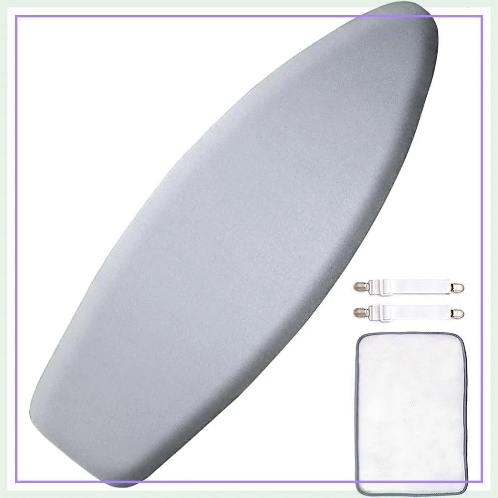 

Extra Wide 18x49 Ironing Board Cover with Pad, 4-Layer Silicone Coated, Heavy Duty, Resists Scorching & Staining