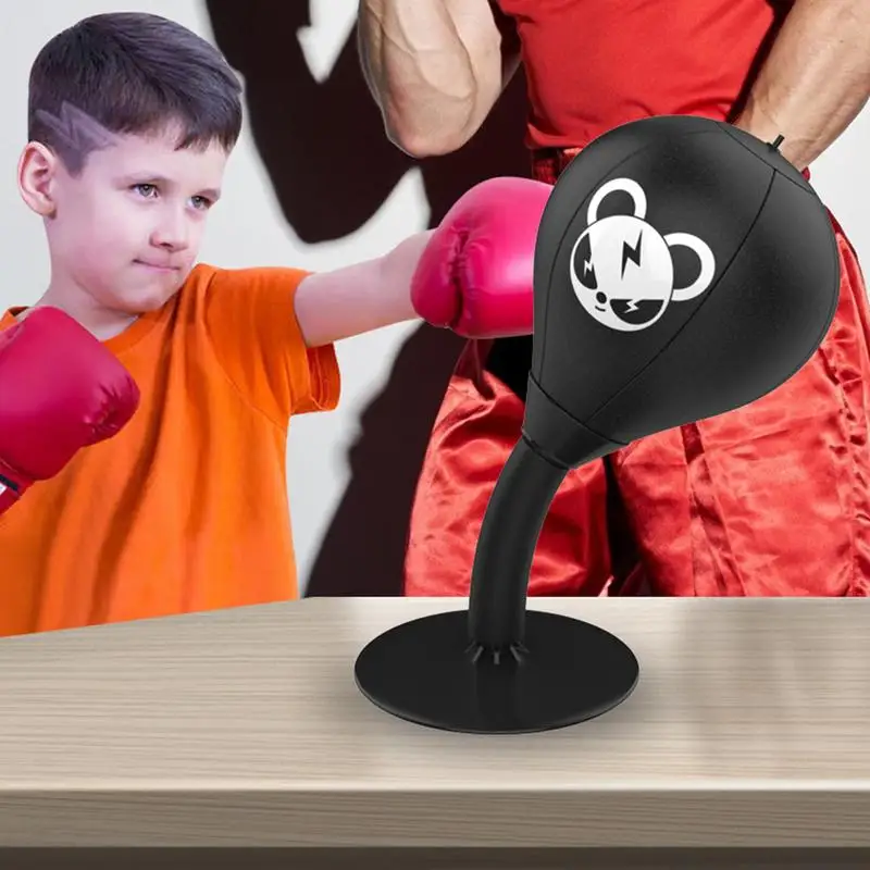 Punching Bag Desktop PU Mini Boxing Ball Stress Relief Fighting Speed Reflex Training Punch Ball Desktop Suction Cup Punch Bag