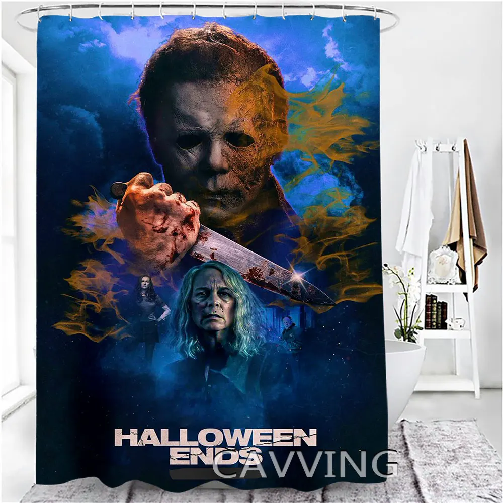 Halloween Michael Myers 3D Printed  Shower Curtains Waterproof Bathroom Curtain Anti-slip Bath Mat Set Toilet Rugs Carpets   F04