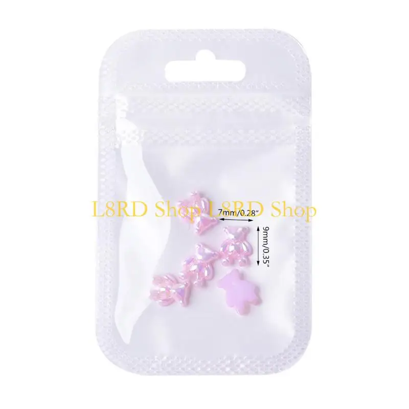 L8rd Gummy Bear Rhinestons Glitter Bear Dear Art Decorations مسمار الأظافر