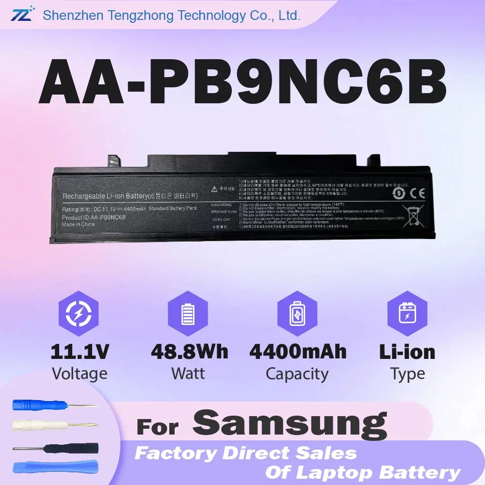 AA-PB9NC6B Laptop Battery Replacement for SAMSUNG P410 NP300E5A NP300V5A R580 R519 R510 R540 R505 Q210 R428 R460