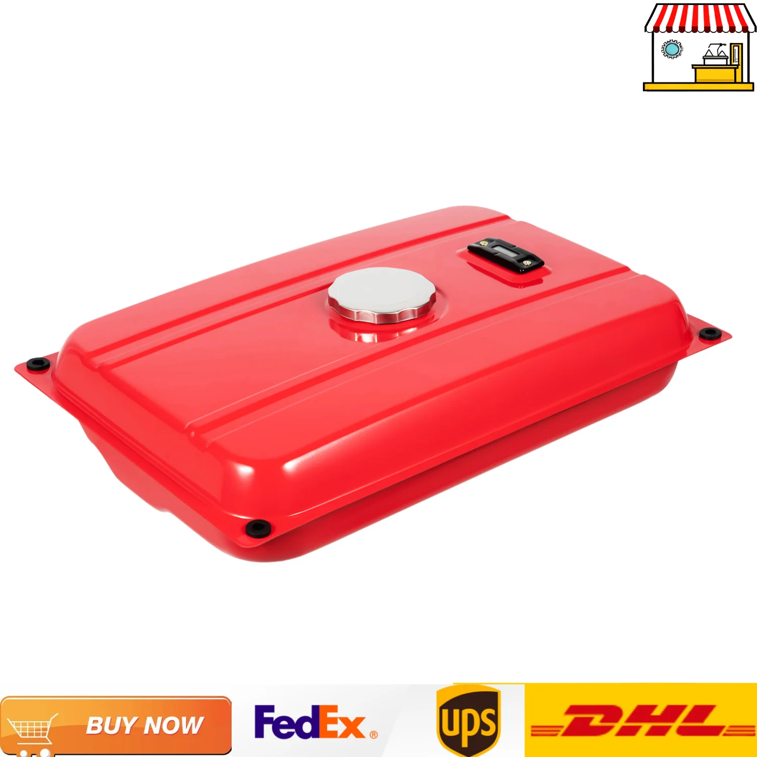 21.61*14.17*3.94 inch Generator Fuel Tank 5 Gallons Universal Red Iron Fuel Tank