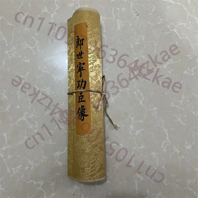 China Ancient Picture Paper,Character Painting,he statue of Lang Shining's meritorious officials,  Long Scroll Paintin