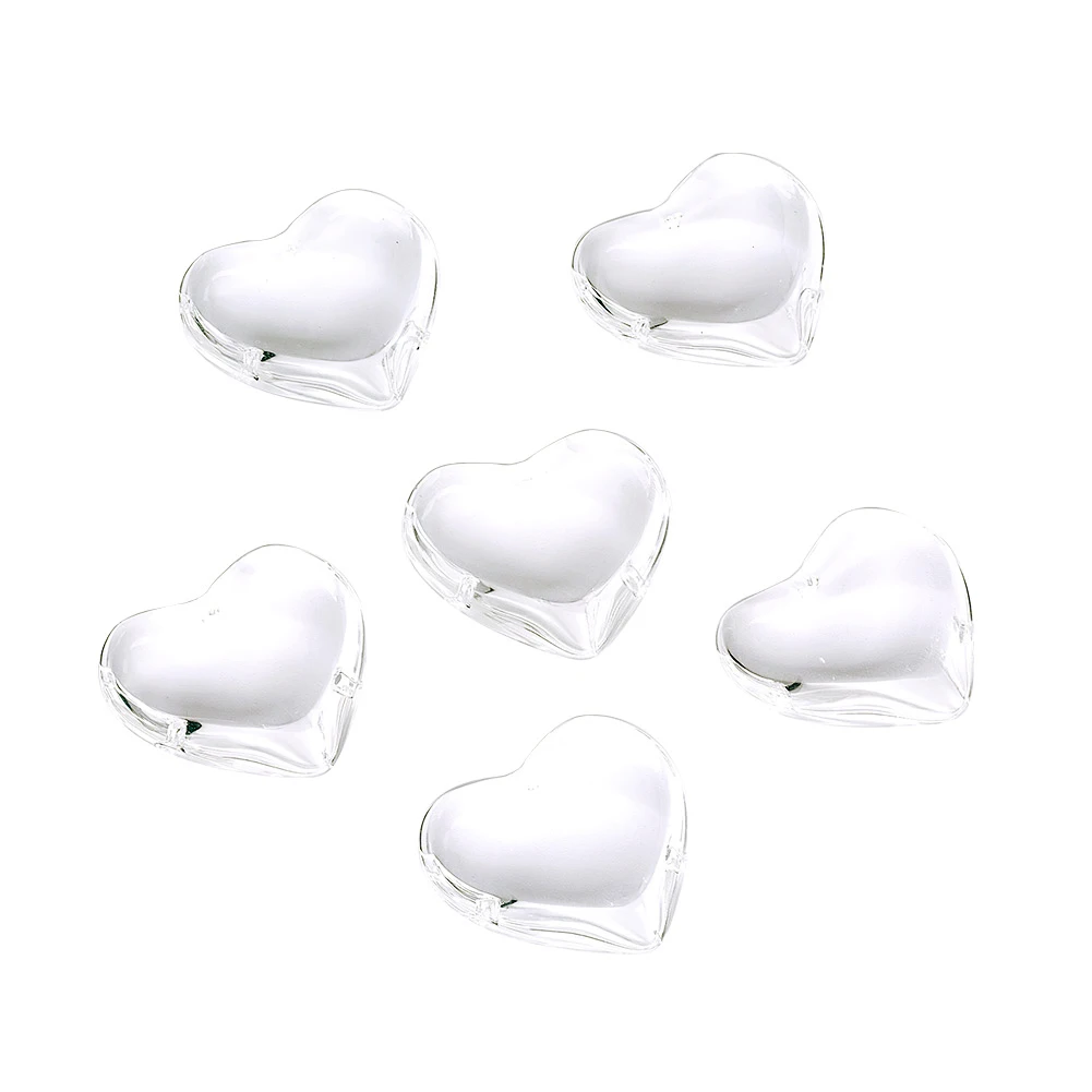 50pcs Clear Glass Big Heart Pendants for Valentine Gifts Ideas  jewelry making DIY Necklace Crafts Decor,41x42x14mm, Hole: 2mm