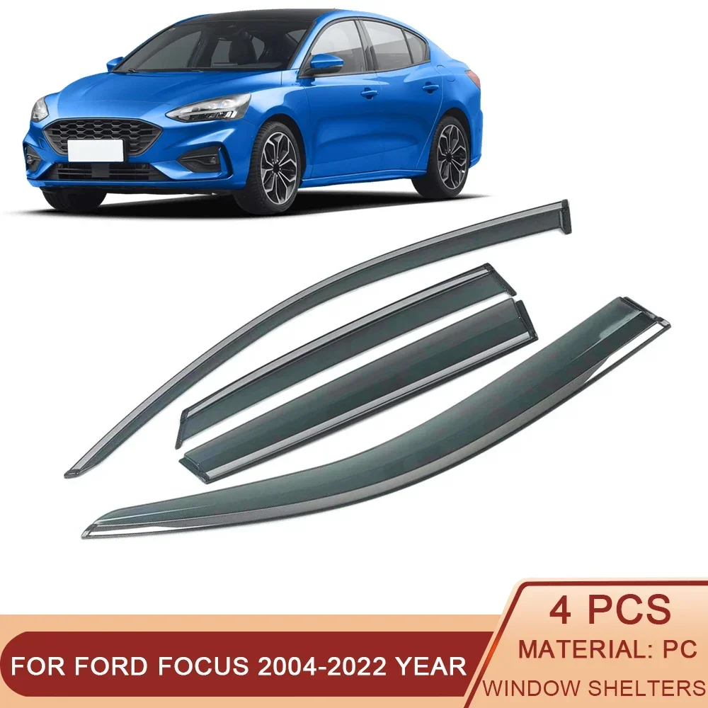 

For FORD Focus 2004-2022 Car Window Sun Rain Shade Visors Shield Shelter Protector Cover Trim Frame Sticker Exterior Accessories