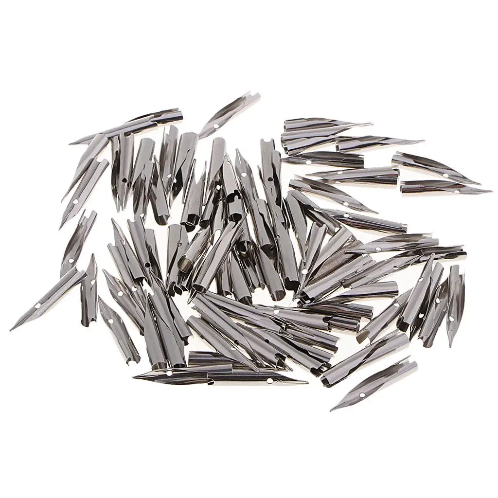 Metal refil Nibs para artista canetas, caligrafia, letras, desenho, 100pcs