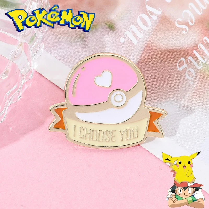 Fashion Trend Pokémoned Delicate Elf Ball Brooches Pink Enamel Pin for Backpack Accessorie Gift for Children A Gift for A Friend