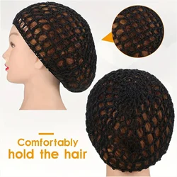 3 piezas de malla para el cabello, redecilla para el cabello de rayón y ganchillo, gorro de redecilla de punto, gorro para dormir de ganchillo