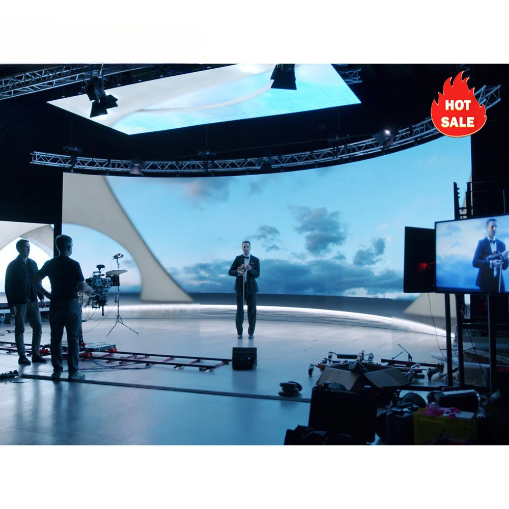Panel de visualización de pantalla Led Virtual para interiores, película tipo cóncavo imersiva, pared de Video Led, P2.6, Xr, P2.5, P3.91