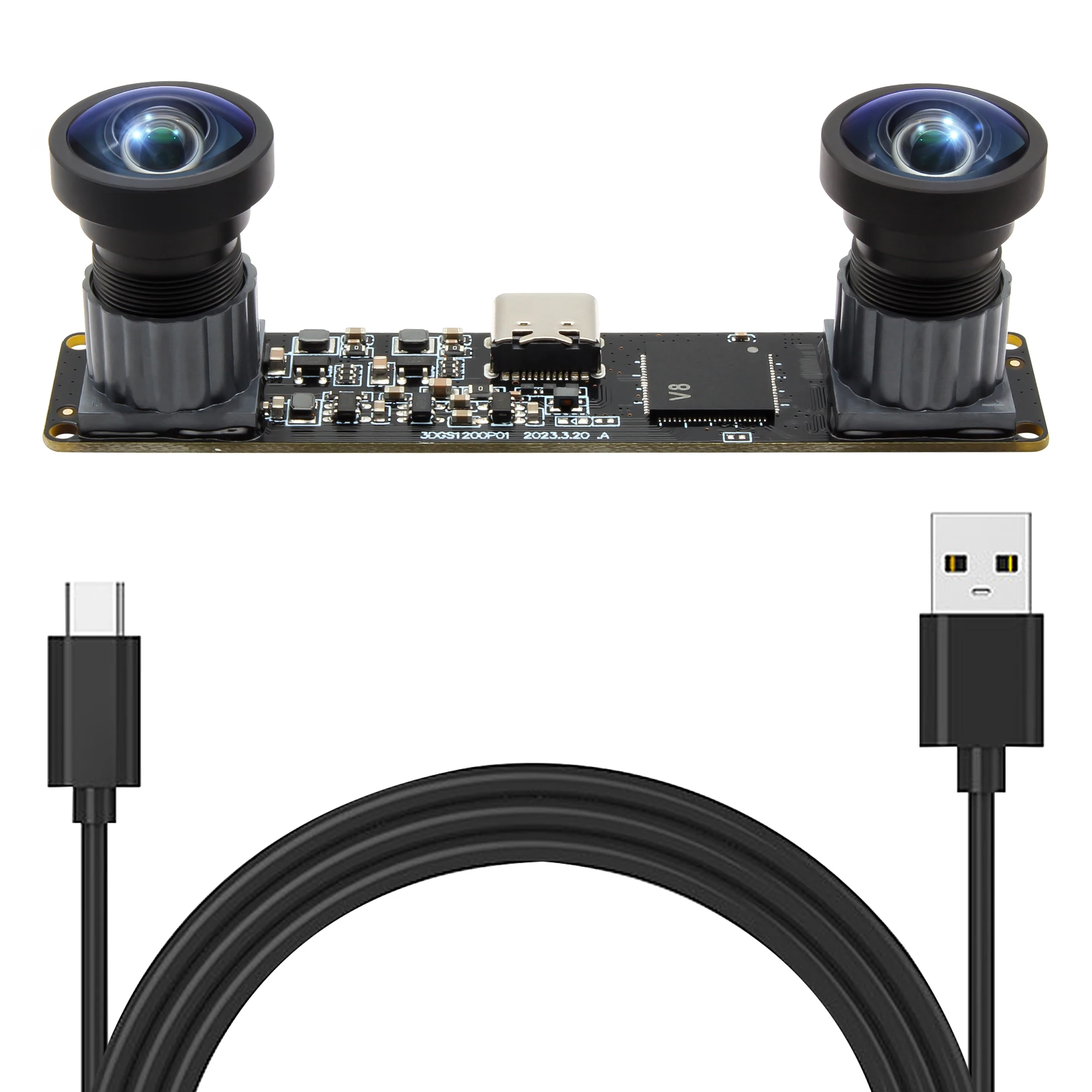 120FPS 60FPS Global Shutter USB Camera Color Synchronization Stereo Camera Module No Distortion Dual Lens Mini Robot Webcam