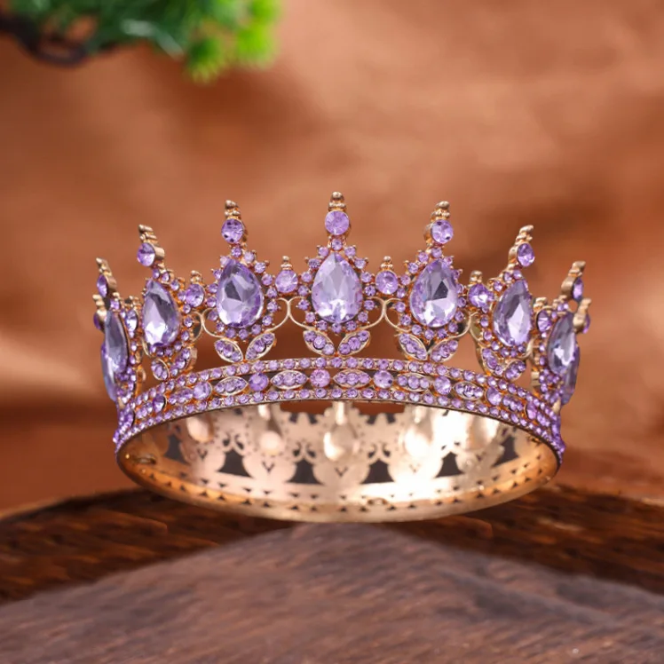 Fashion Crystal Rhinestone Round Tiaras And Crowns Queen Princess Diadems Wedding Hair Accessories For Bride Women image 4