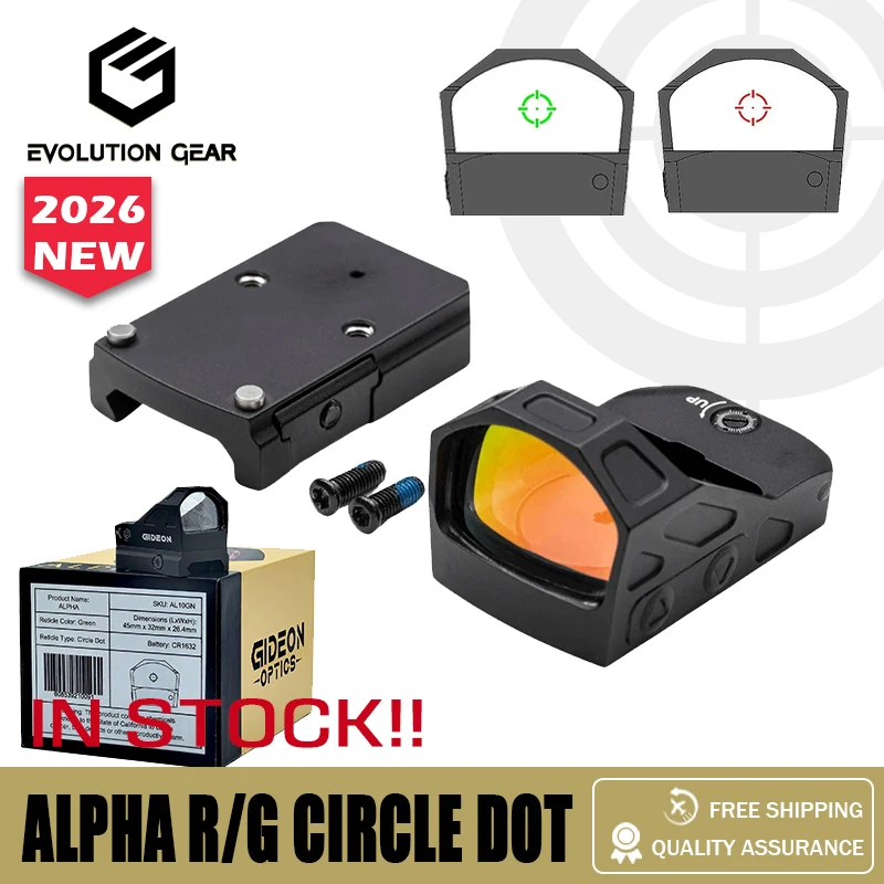 Gideon Optics Alpha 1x27mm 3MOA Center Dot Red/Green Circle Dot Sight For RM06 Cut