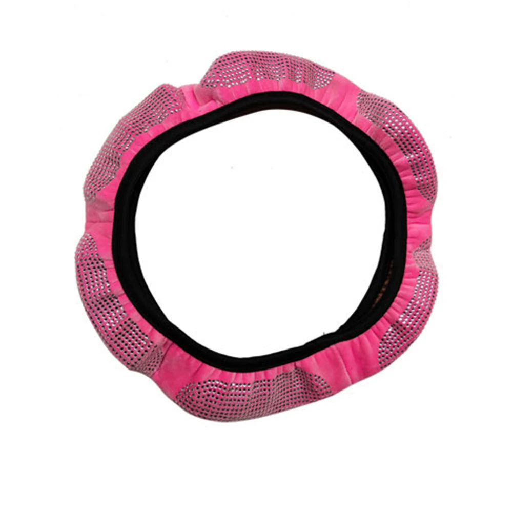 

Elastic Steering Wheel Cover Pink and Anti corrosion Easy Installation Universal Fitment Fits Most Car Steering Wheels