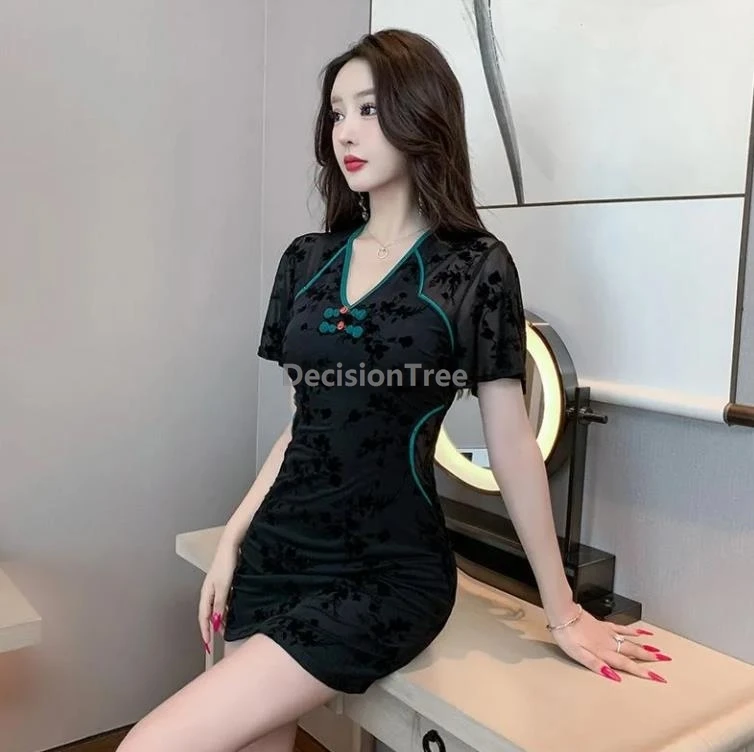 

Винтажное улучшенное платье qipao 2025, модное платье в китайском стиле, сексуальная рабочая униформа для техников, терапия ног и ванна, салон, спа-униформа