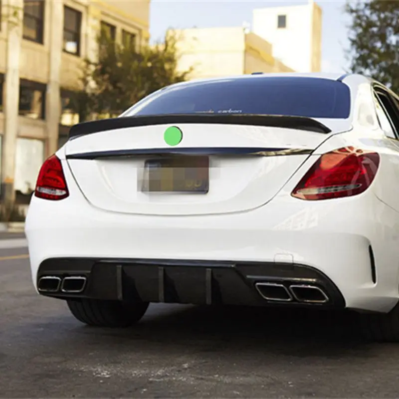 

Для Mercedes-Benz C-Class W205 4-дверный седан, задний спойлер V-стиль из карбона, крыло багажника, 2013-2022, FRP, глянцевый черный