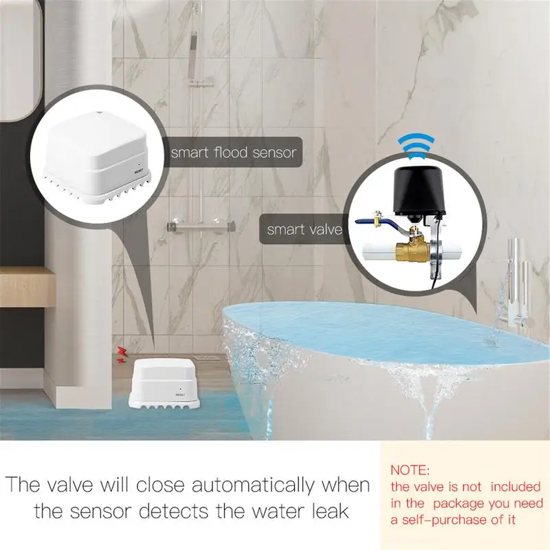 Smart Water Leak Sensor WiFi Water Sensor Water Leak Detector Smart Water Leak Sensor Flood Detection Alarm Sensor Smart Water