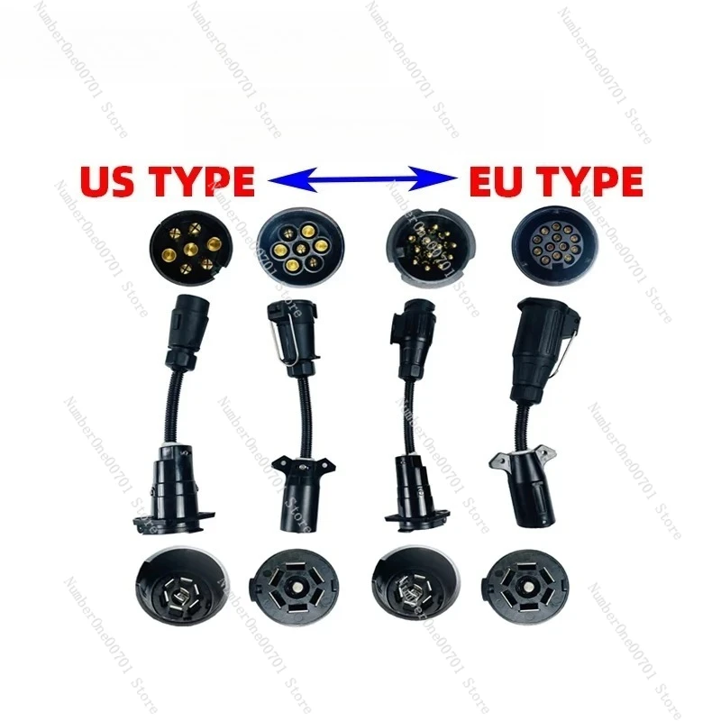 plug adapter 13 pin trailer socket to 7 pin RV blade plug connector plug trailer boat truck  parts