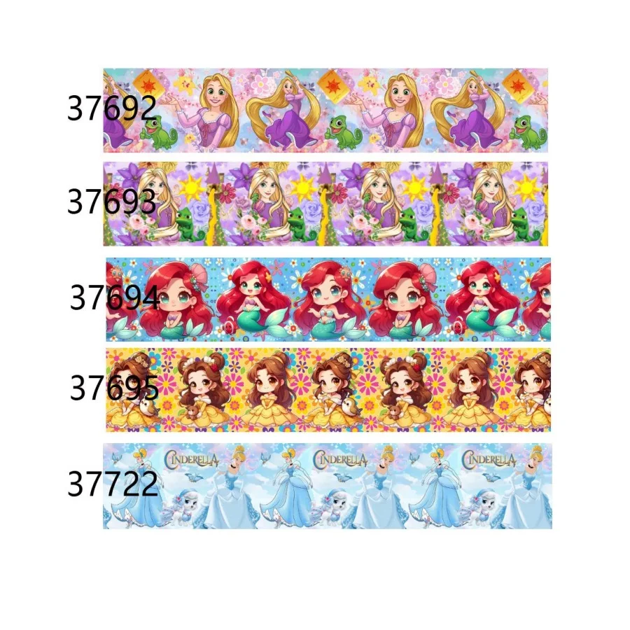 

5Yards Disney Princess Character Grosgrain Ribbon Printed for Hairbows DIY Craft Materials Decoration