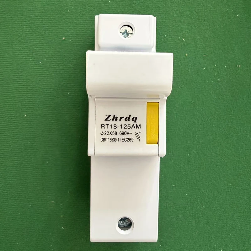 1P Fuse Base RT18-125 RT18-125AM 1P 22*58 R017 32A 40A 50A 63A 80A 100A 125A Cylinder Fuse Link Metal & Plastic Low Voltage Fus