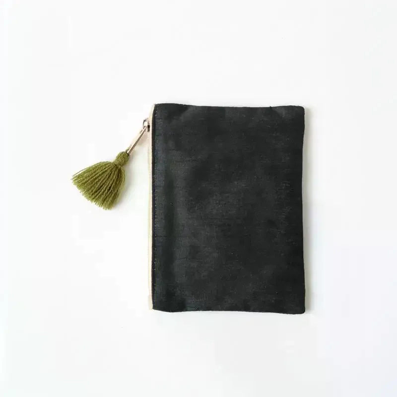 Hand Embroidered Playing Card Pattern Cosmetic Bag Ethnic Japanese Retro Fringed Portable Change Card Storage Bag