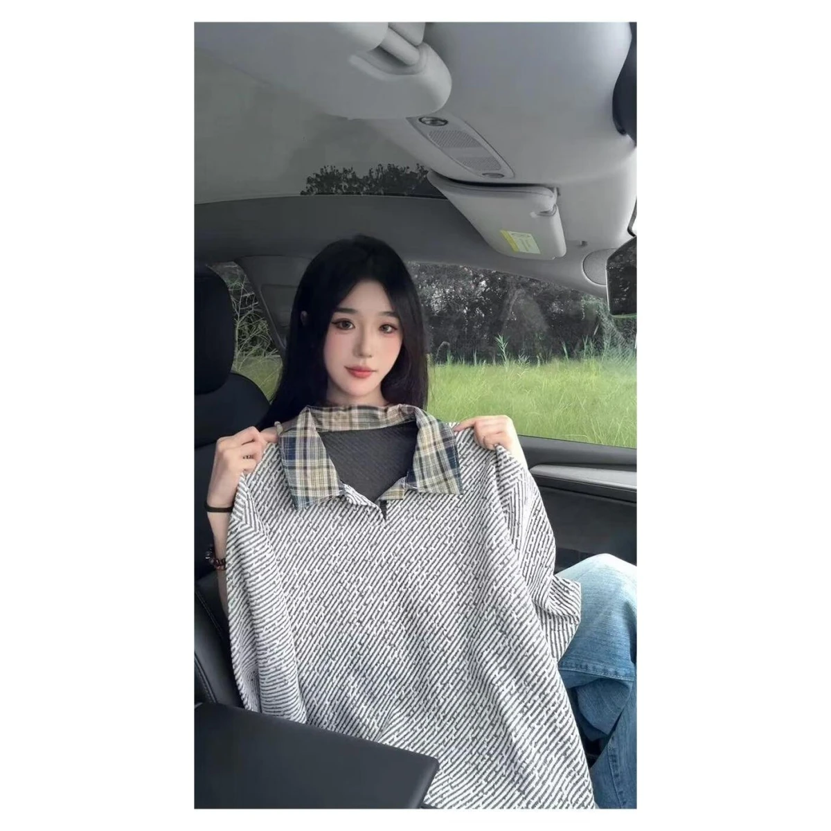 قميص رجالي بأكمام طويلة بنمط مربعات أمريكية وألوان متباينة، سترة بياقة، قميص خريفي بنمط خطوط مائلة أمريكية، قميص أساسي بتصميم...