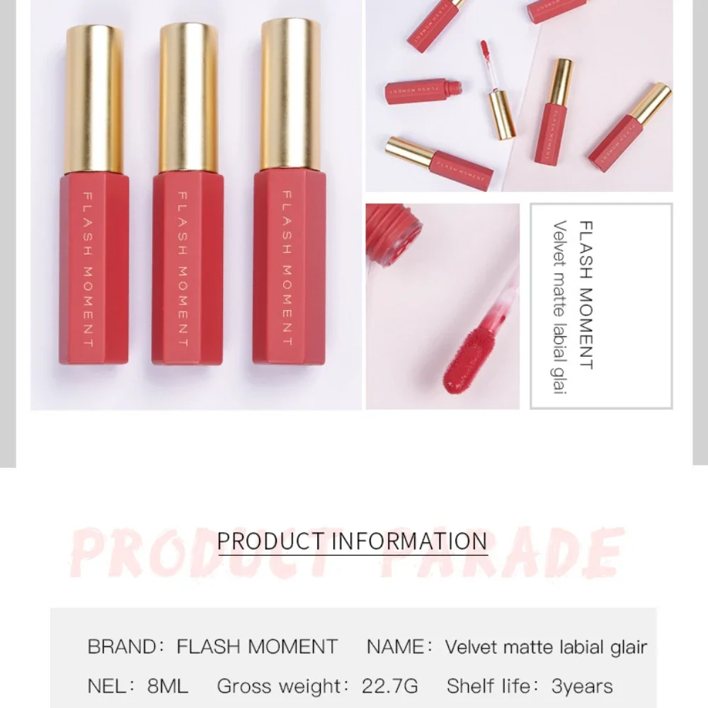 High Quality Brand Makeup Nude Lipstick Lip Gloss Waterproof Liquid Matte Lip Stick Long Lasting Quick Dry Red LipGloss Cosmetic