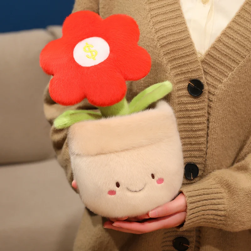 1개 28cm 귀여운 꽃 화분 인형 장난감 부드러운 화분 인형 예쁜 홈 장식 생일 발렌타인 선물