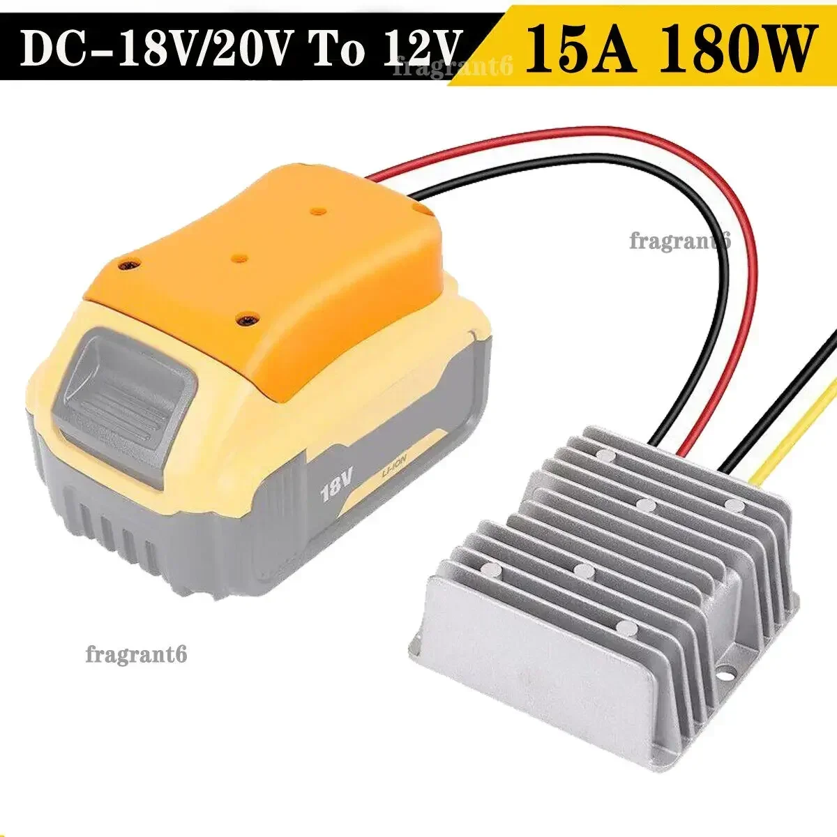 디월트용 스텝 다운 컨버터, 20V ~ 12V 어댑터, 리튬 이온 배터리, 15A, 180W 어댑터, 자동 벅 부스트 컨버터 레귤레이터