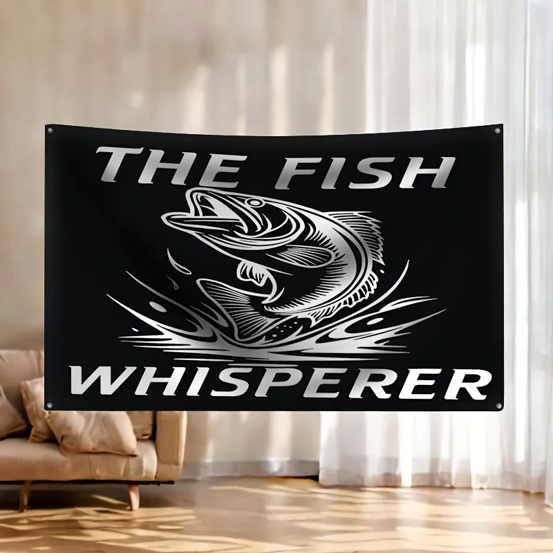 Fish Whisperer Fishing Tapestry Wall Hanging Banner Decor Flag Man Cave Angler Sport Gift Indoor Decor 60x90cm