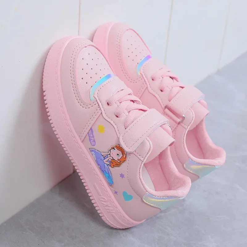 Kids Sneakers Girls Sports Shoes Cartoon Pattern Design Casual Flats Non-slip Children Board Shoes Outdoor Baby Running Footwear